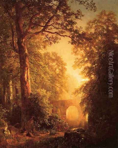 The Arched Bridge Oil Painting - William Trost Richards