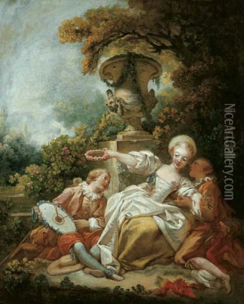 La Coquette Fixee ('the Fascinated Coquette') Oil Painting - Jean-Honore Fragonard