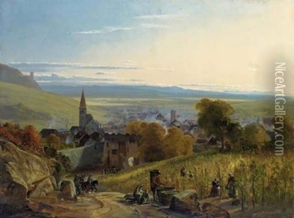 The Travellers Oil Painting - Christian Ernst Bernhard Morgenstern