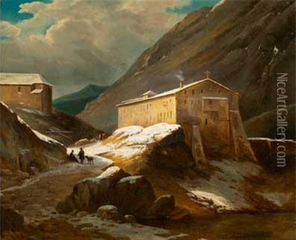 Le Col De Saint Bernard (?) Oil Painting - Jules Coignet