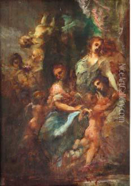 Femmes Et Amours Oil Painting - Marie Abrahams Rosalbin De Buncey