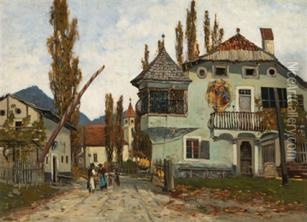 The Turnpike In Brixen Oil Painting - Theodor von Hoermann