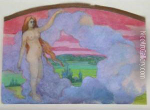 Scene Symboliste Oil Painting - Louis Roy