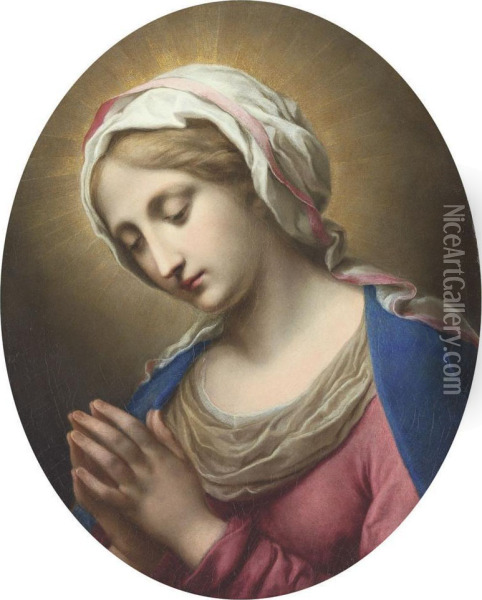 The Madonna In Prayer Oil Painting - Onorio Marinari