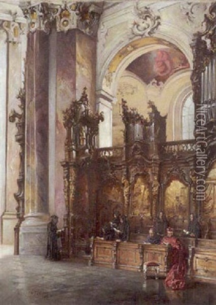Inneres Der Kirche In Ottobeuren Oil Painting - Wilhelm Kreling