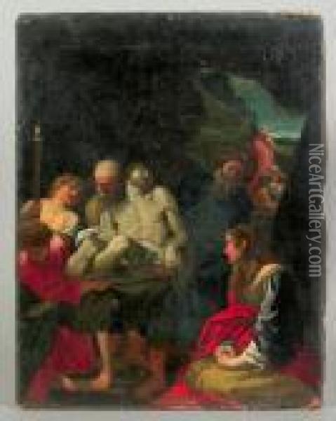Depicting The Entombment Of Christ Oil Painting - Annibale Carracci