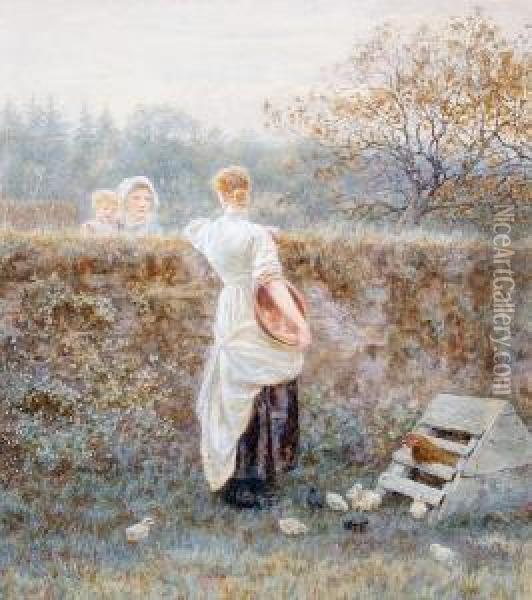 Over The Garden Wall Oil Painting - Helen Mary Elizabeth Allingham