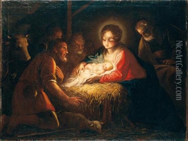 Adorazione Dei Pastori Oil Painting - Bartolomeo Guidobono