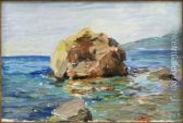 [attributed To] Rocky Shore Oil Painting - Edward Henry Potthast