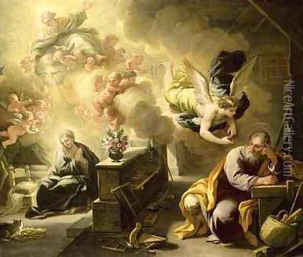 The Dream of St Joseph Oil Painting - Luca Giordano