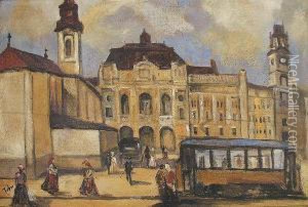 Nagyvaradi Szinhaz Oil Painting - Erno Tibor