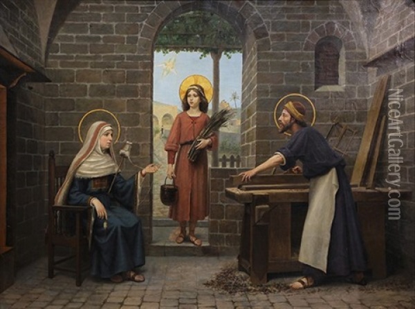 I Tre Santi Oil Painting - Pasquale Frenguelli
