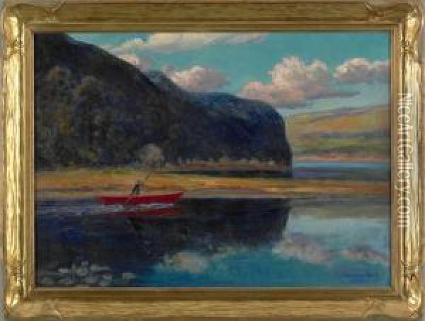 The River Charles River At Auburndale,mass. Oil Painting - Henry Orne Rider