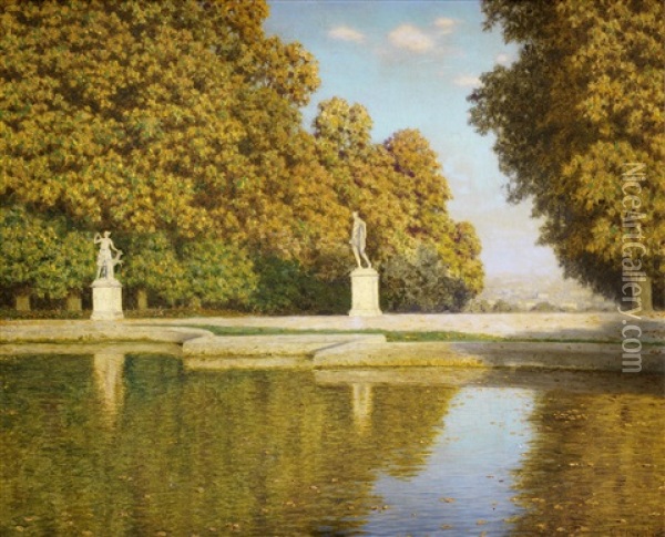 Autumn In The Park Of St. Cloud Oil Painting - Ivan Fedorovich Choultse