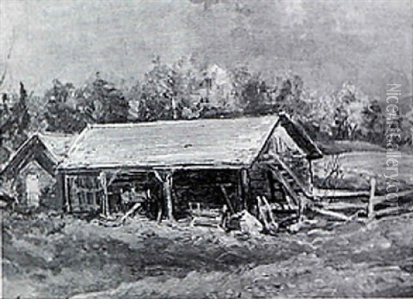 Old Wagon House Oil Painting - George Loring Brown