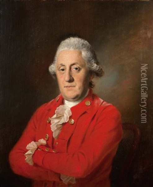 Portrait D'homme A La Veste Rouge Oil Painting - Thomas Gainsborough
