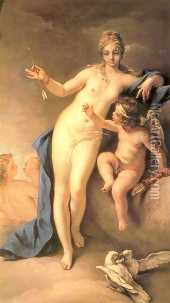 Venus and Cupid Oil Painting - Sebastiano Ricci
