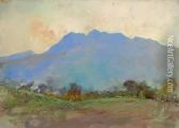 Blue Mountains Oil Painting - Giuseppe Casciaro