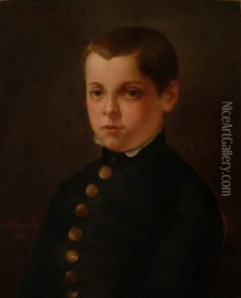 Portrait De Jeune Garcon Oil Painting - Theophile Louis Deyrolle