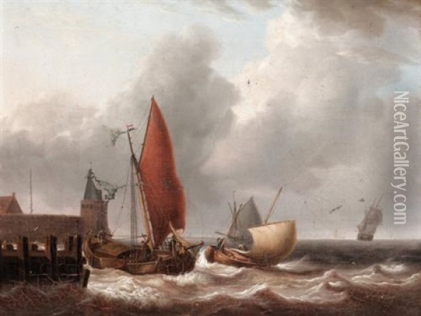 Choppy Seas Oil Painting - Charles Martin Powell