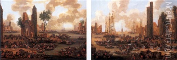 Scene De Port Oil Painting - Pieter Casteels the Younger
