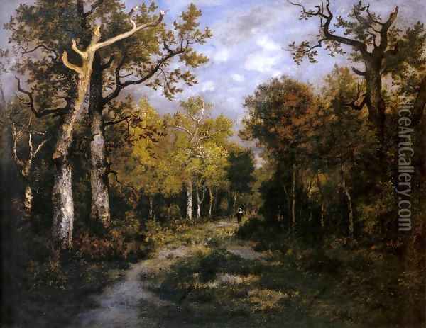 The Forest in Fontainebleau Oil Painting - Narcisse-Virgile Diaz de la Pena