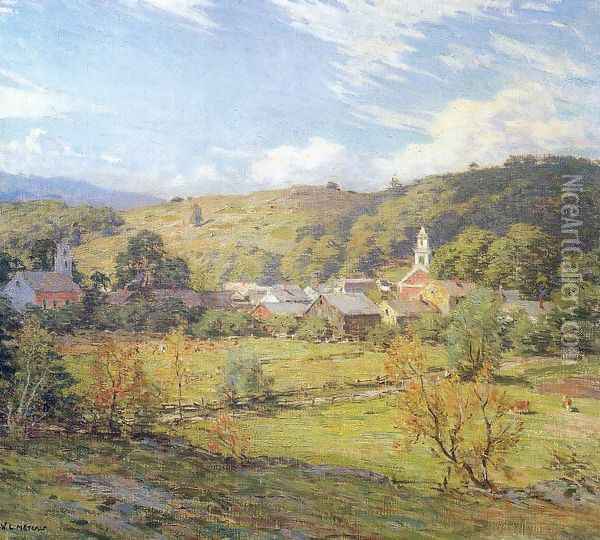 The Village- September Morning 1911 Oil Painting - Willard Leroy Metcalf