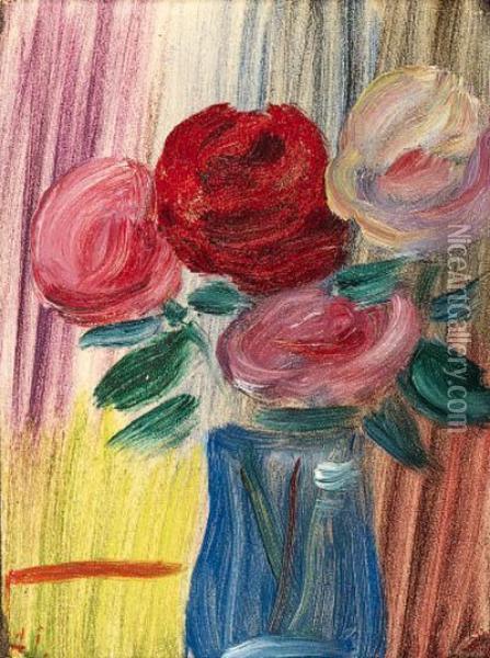 Blumen In Blauer Vase Oil Painting - Alexei Jawlensky