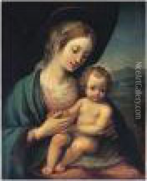 The Madonna And Child Oil Painting - Ventura Salimbeni