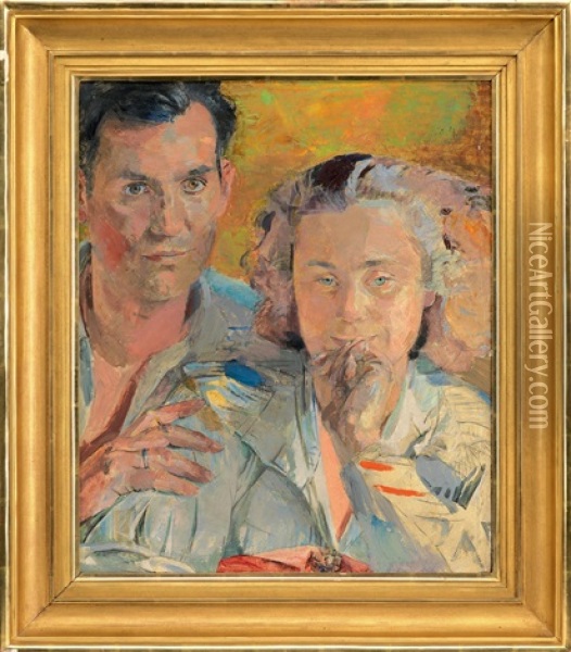 Das Ehepaar Kump Oil Painting - Franz Wiegele