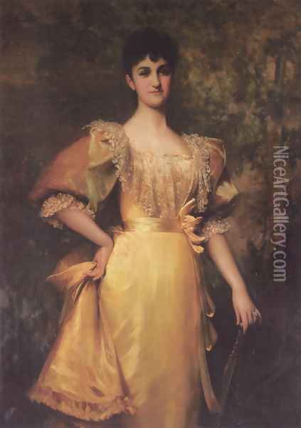 Mrs Pantia Ralli Oil Painting - Sir Samuel Luke Fildes