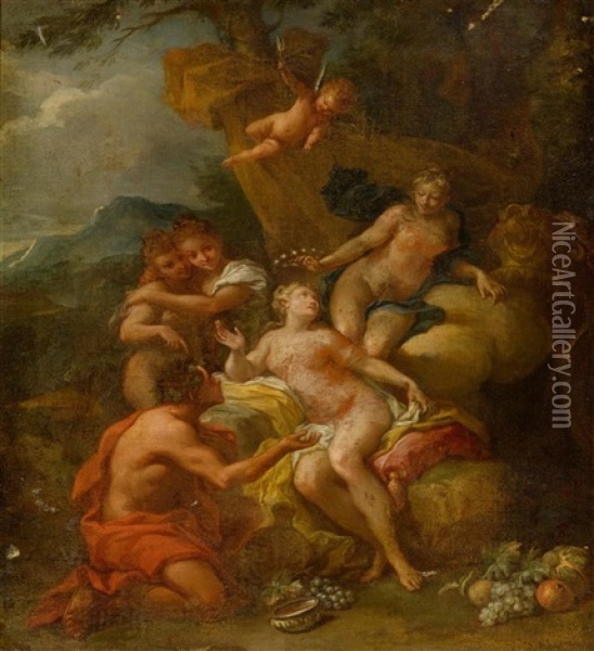 Kronung Der Venus Oil Painting - Antoine Coypel