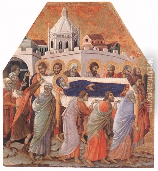 Funeral 1308-11 Oil Painting - Duccio Di Buoninsegna
