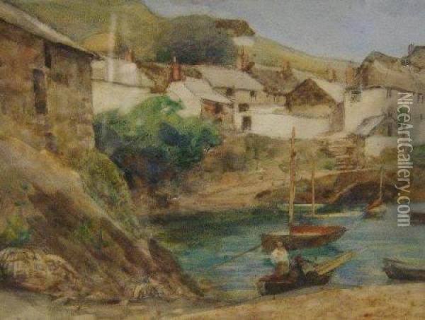 Coveack Harbour Oil Painting - Alexander Young
