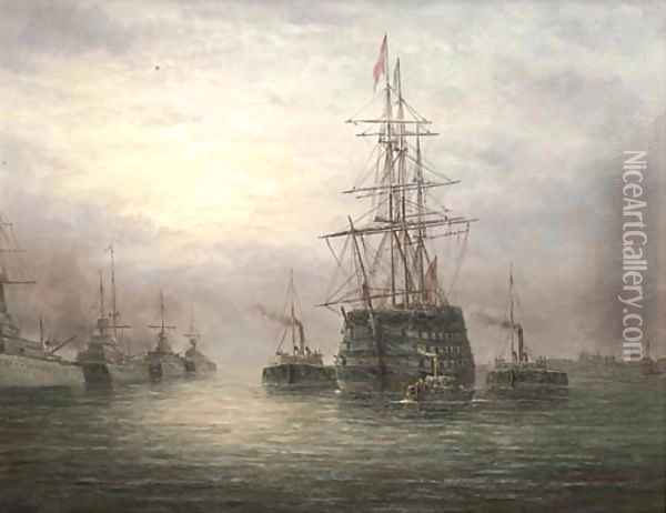 Saluting an old ally Oil Painting - James Hardy Jnr