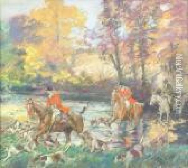 Through The River Oil Painting - George Wright