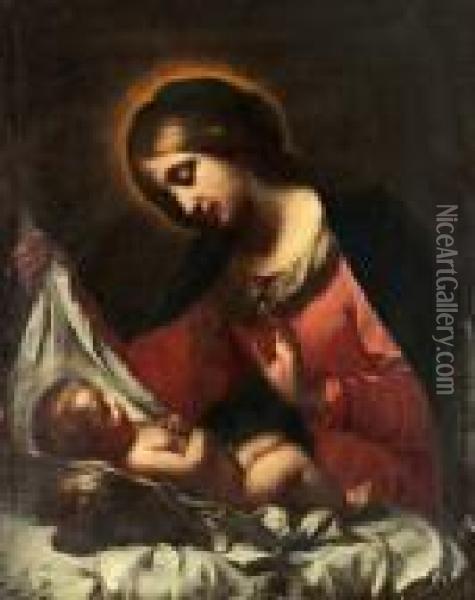 Madonnan Med Barnet Oil Painting - Carlo Dolci