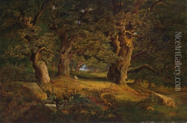 Waldlandschaft Oil Painting - Alois Kirnig