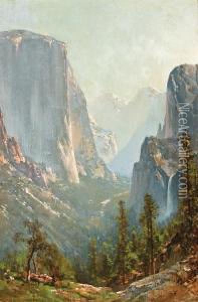 Early Morning, Yosemite Valley Oil Painting - Thomas Hill