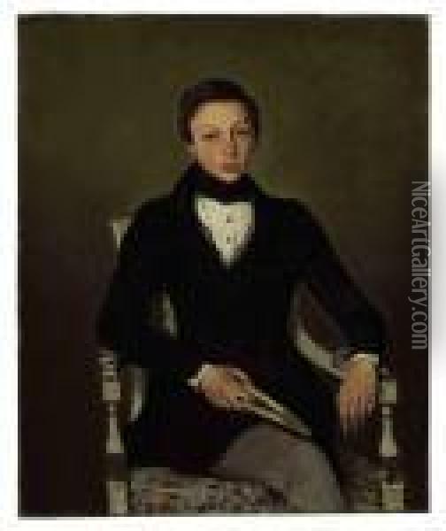Portrait Of The Artist's Nephew, Camille Sennegon Oil Painting - Jean-Baptiste-Camille Corot
