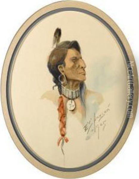 Sioux Oil Painting - Edgar Samuel Paxson