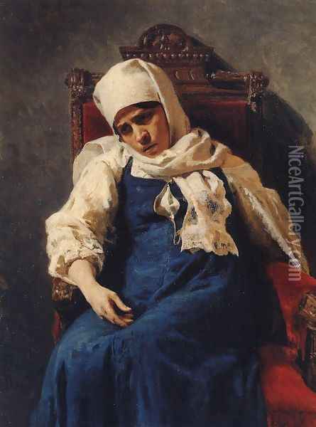 Portrait of actress Pelageya Antipevna Strepetova in the role of Elizabeth Oil Painting - Ilya Efimovich Efimovich Repin