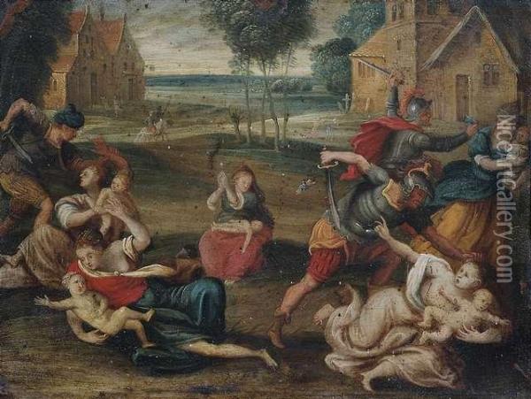 The Massacre Of The Innocents. Oil Painting - Frans II Francken