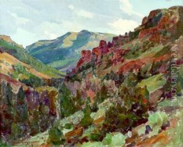 Ptarmigan Mountain, Wyoming Oil Painting - Frank Tenney Johnson