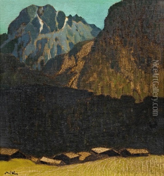 Sudtiroler Berglandschaft Oil Painting - Oskar Mulley