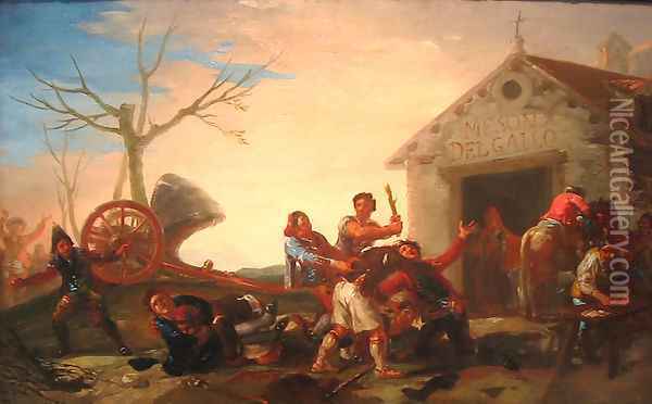 Riña_en_el_Mesón_del_Gallo_de_Goya Oil Painting - Francisco De Goya y Lucientes