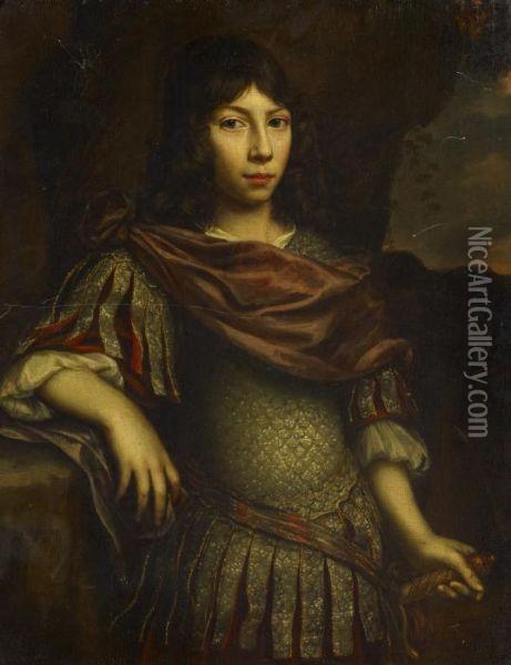 Portrait Of A Young Nobleman With Armour And Sword Oil Painting - Marten I Van Mytens