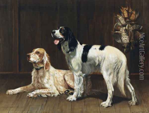A Pair of Setters Oil Painting - Alexander Pope