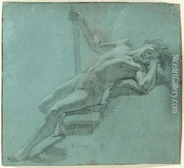 Study Of A Male Nude Oil Painting - Gerard de Lairesse
