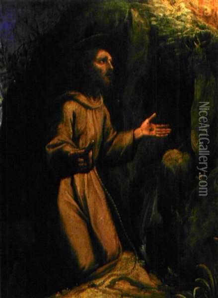 Saint Francois Recevant Les Stigmates Oil Painting - Giuseppe Cesari